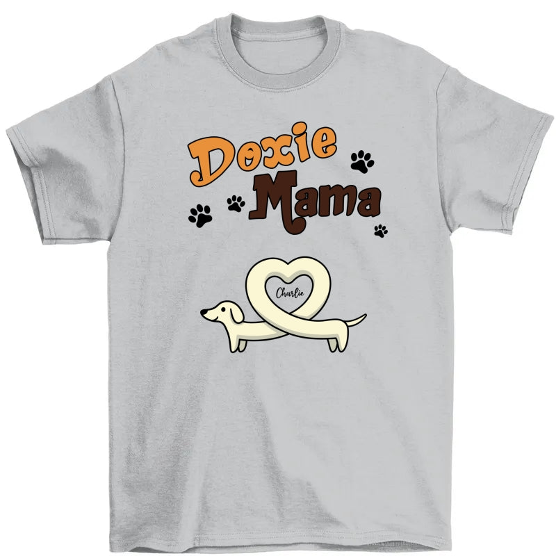 Doxie Mom Cute Heart Dachshunds Personalized Shirt