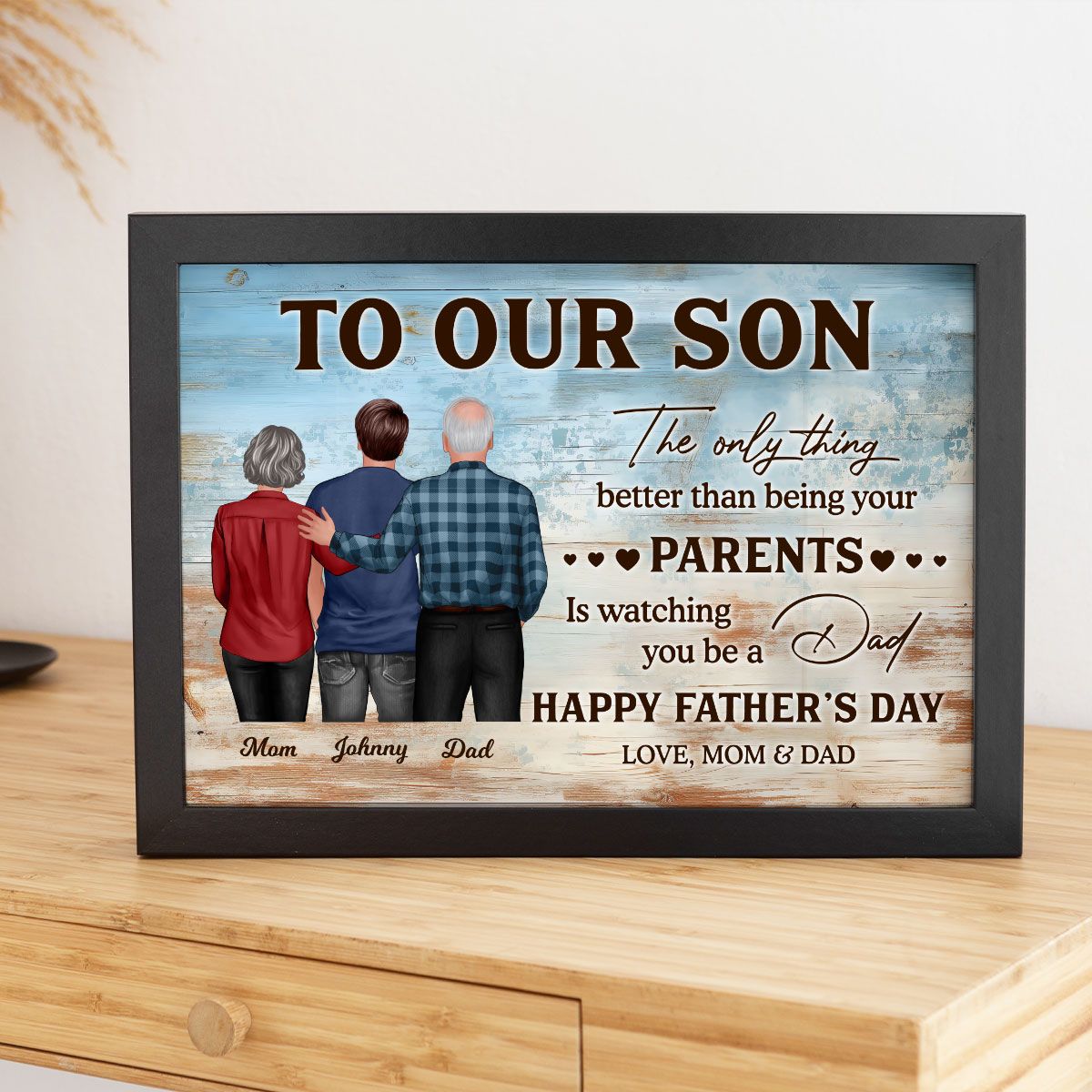 To My Son Happy Father's Day Personalized Canvas, Heartfelt 2025 Father's Day Gift For Son