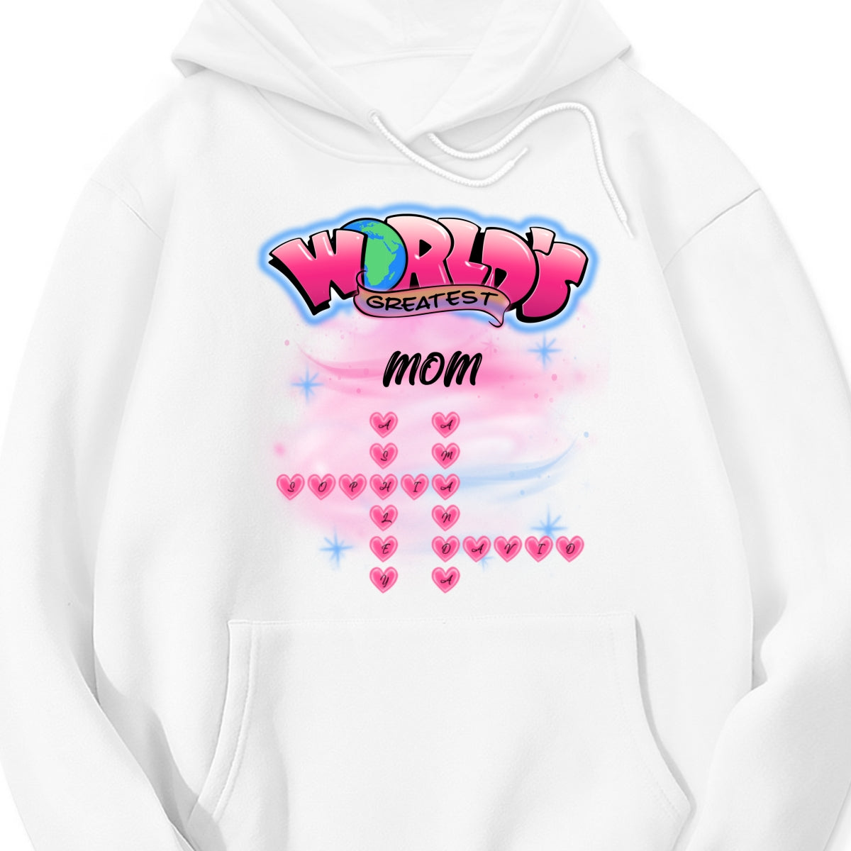 Airbrushed Mom Grandma Kids Names Crosswords Personalized Shirt, Mother's Day Shirt for Mom, for Grandma