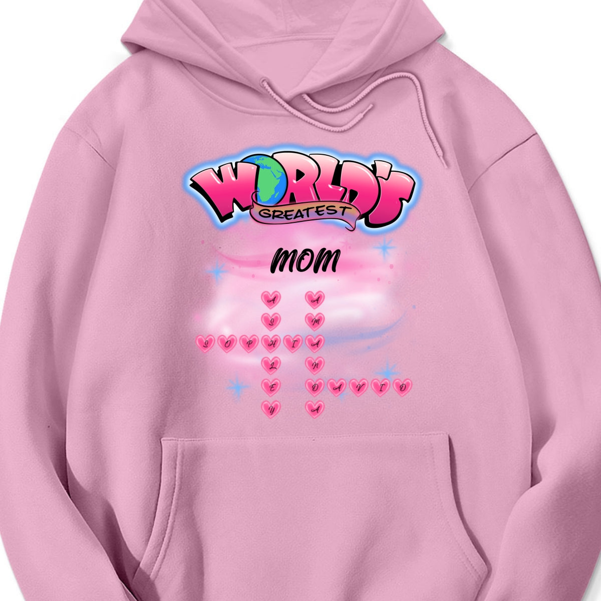 Airbrushed Mom Grandma Kids Names Crosswords Personalized Shirt, Mother's Day Shirt for Mom, for Grandma