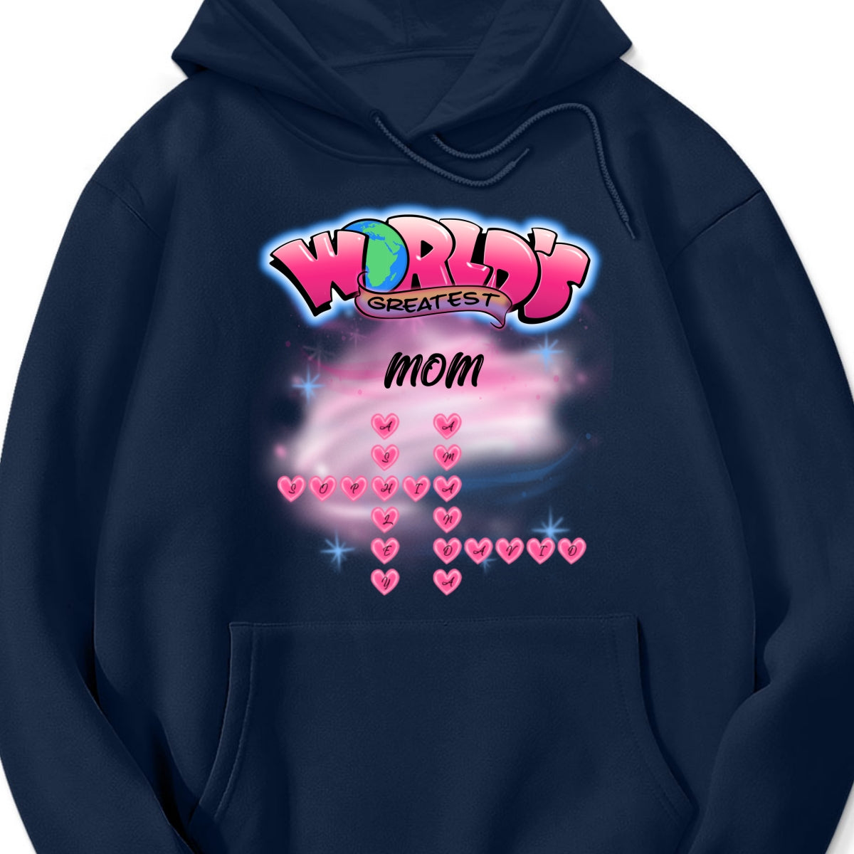 Airbrushed Mom Grandma Kids Names Crosswords Personalized Shirt, Mother's Day Shirt for Mom, for Grandma