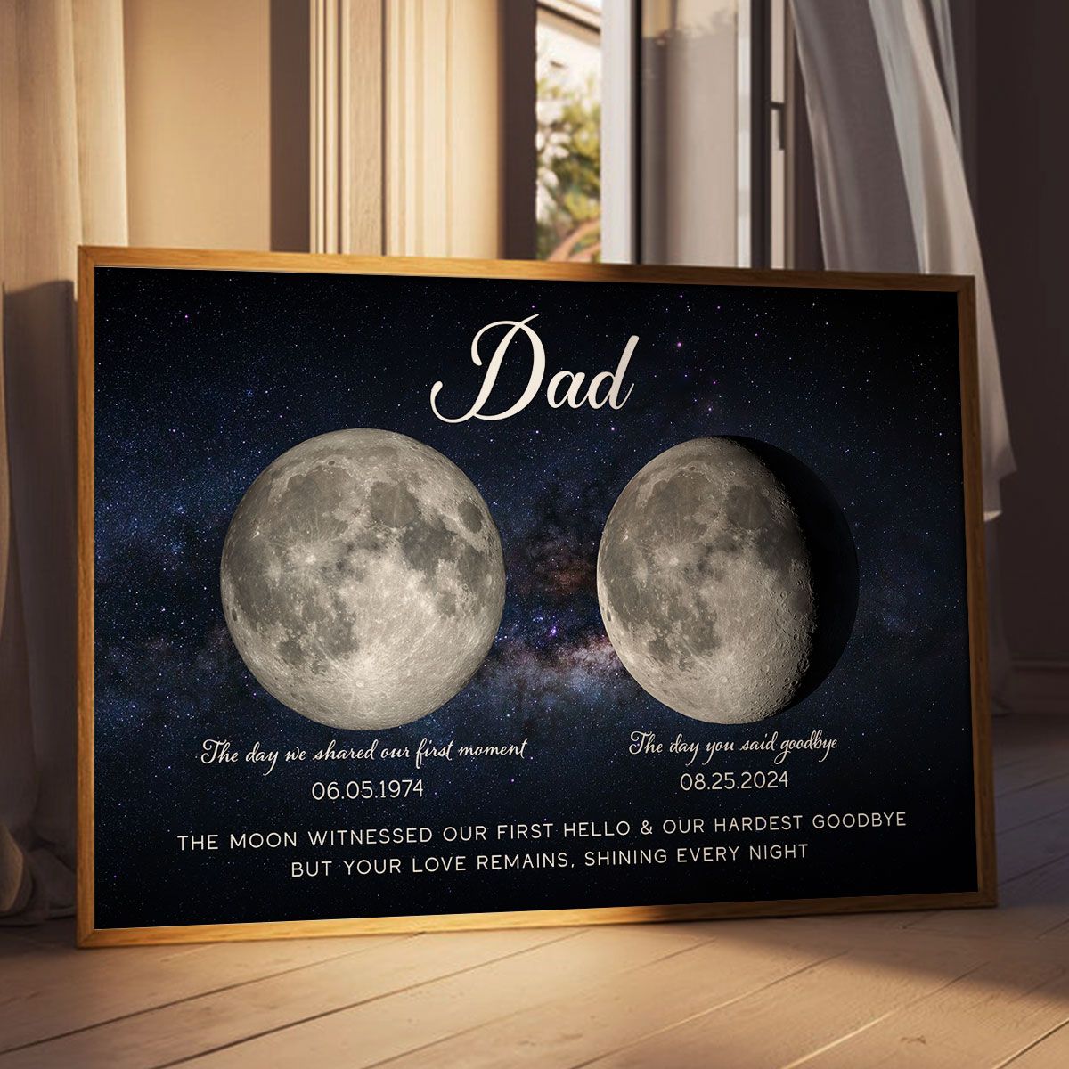 The Moon Witnessed Our First Hello And Our Hardest Goodbye Memorial Moon Phase Personalized Canvas