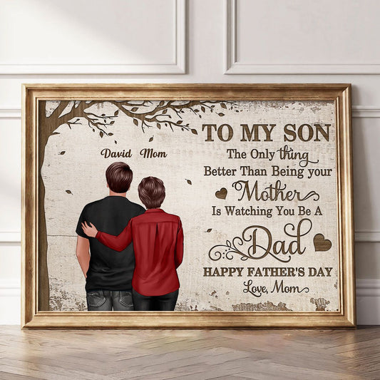Under Tree To My Son From Mom Happy Father's Day Personalized Canvas