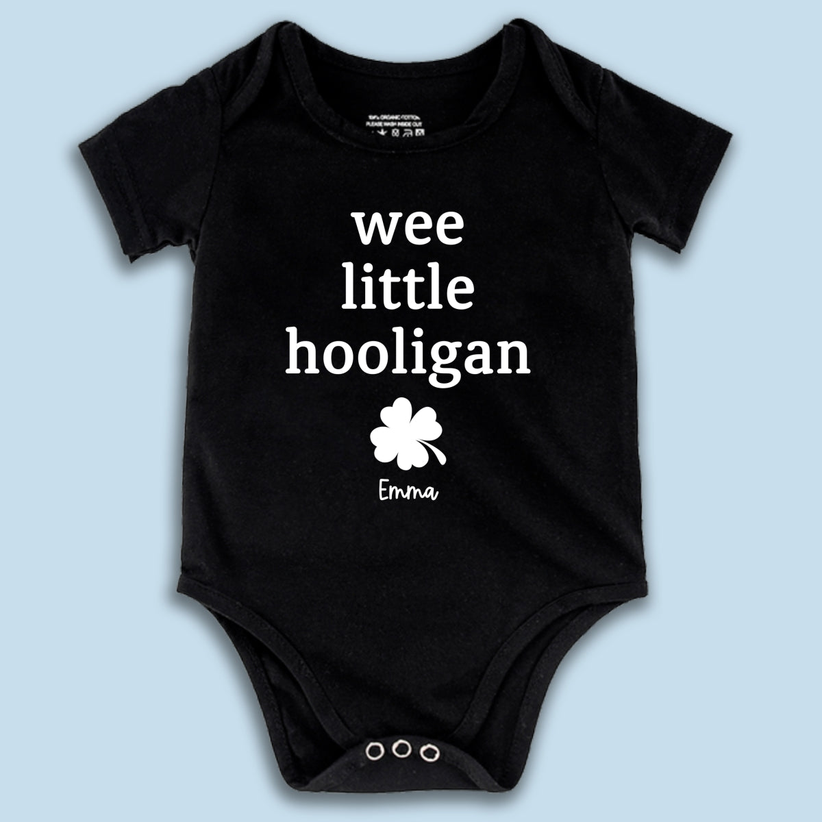 Wee Little Hooligan Custom Baby Name St. Patrick's Day Personalized Baby Onesie