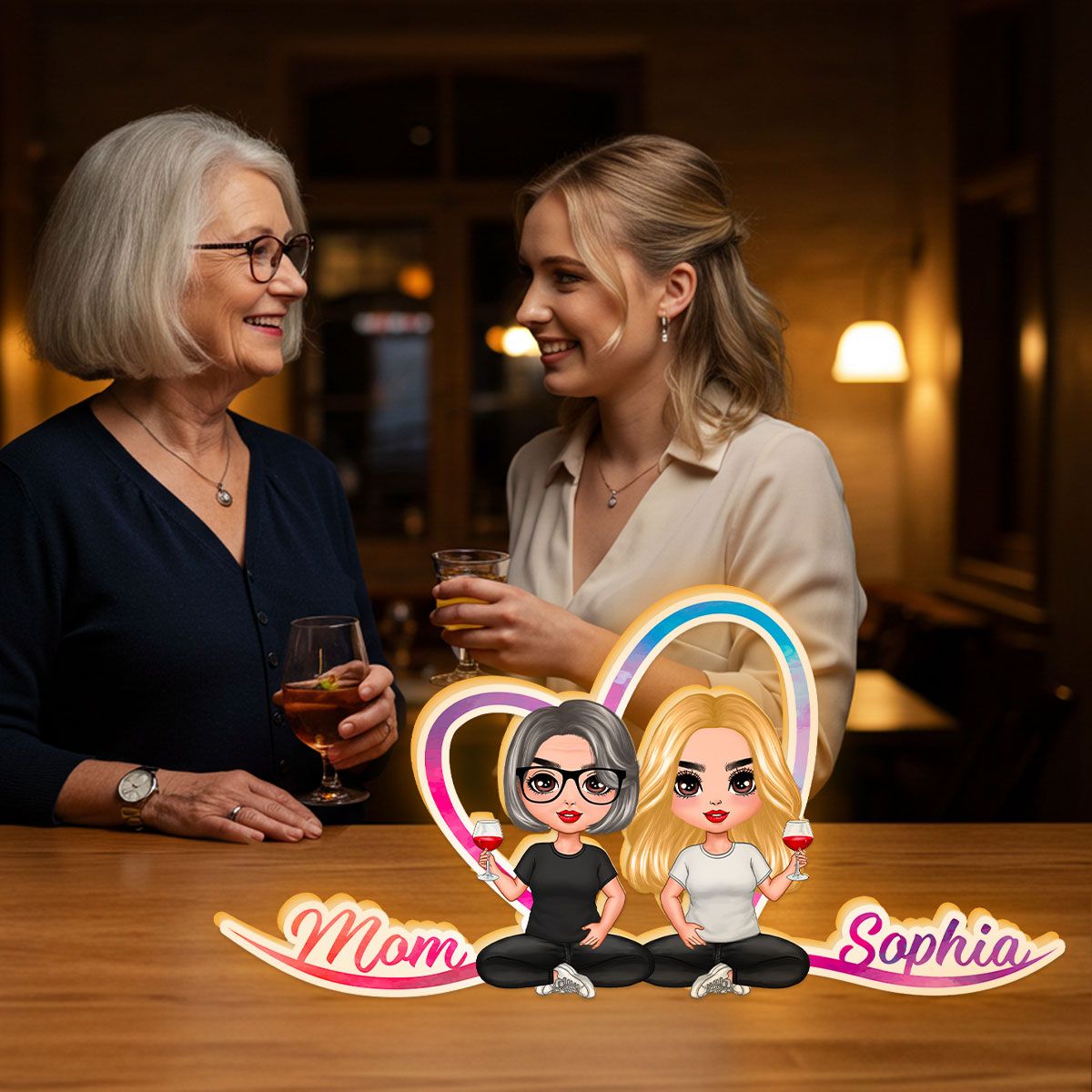 Like Mother Like Daughter Personalized Light Box, Heartfelt Gift For Mom, Daughter