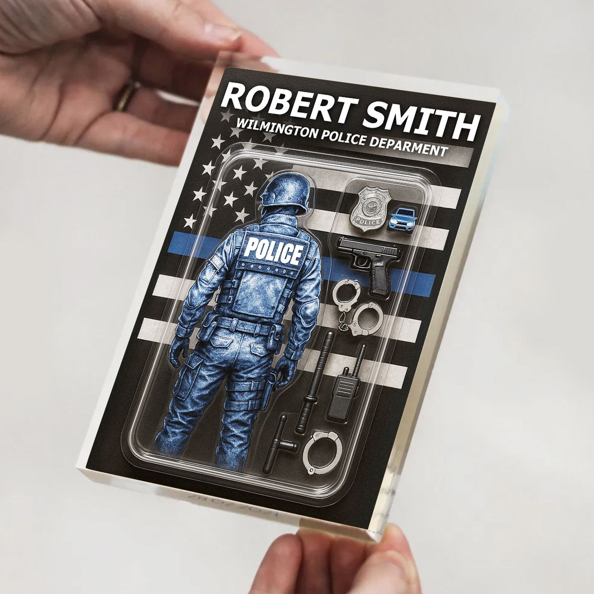 Police Custom Figure Personalized Acrylic Block Plaque, Gift for him