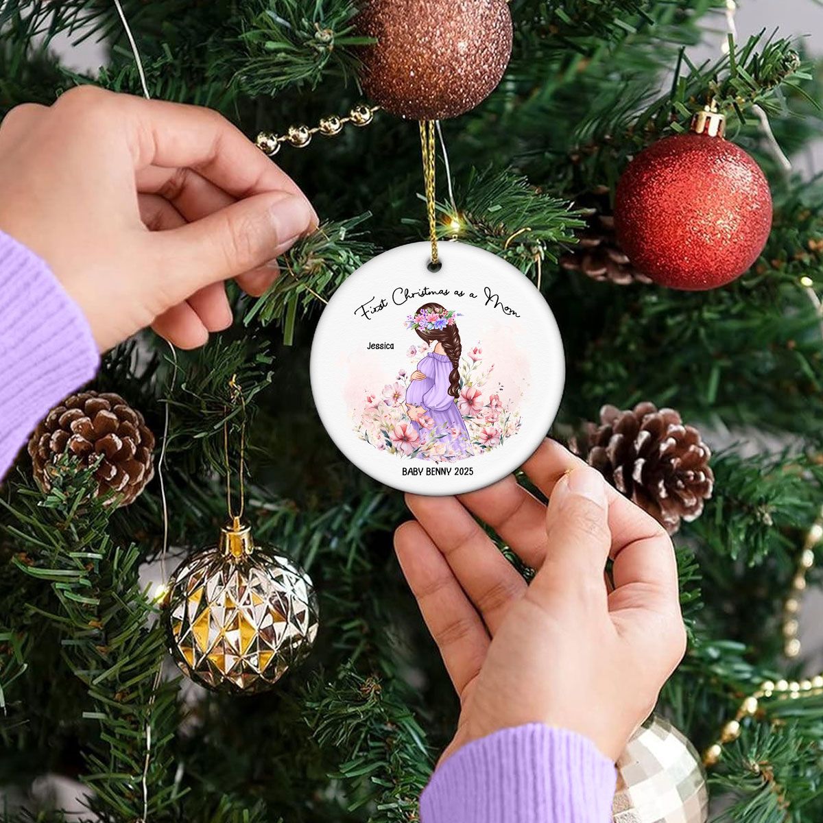 First Christmas as a Mom, Mom-to-Be Ornament, Baby Bumps first Christmas Gift