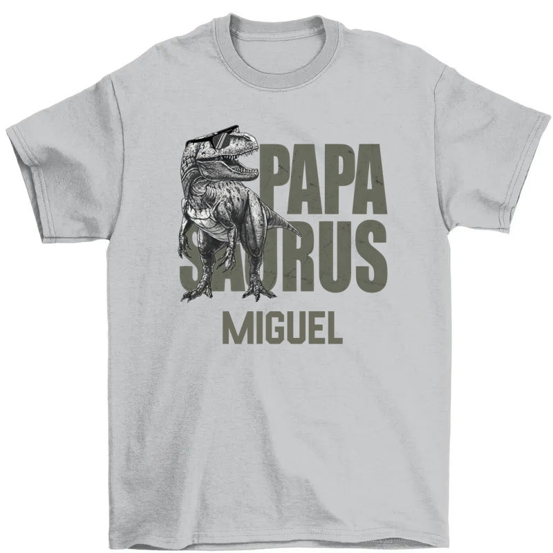 Papa Saurus Rocks Father's Day Personalized Papa T Shirt
