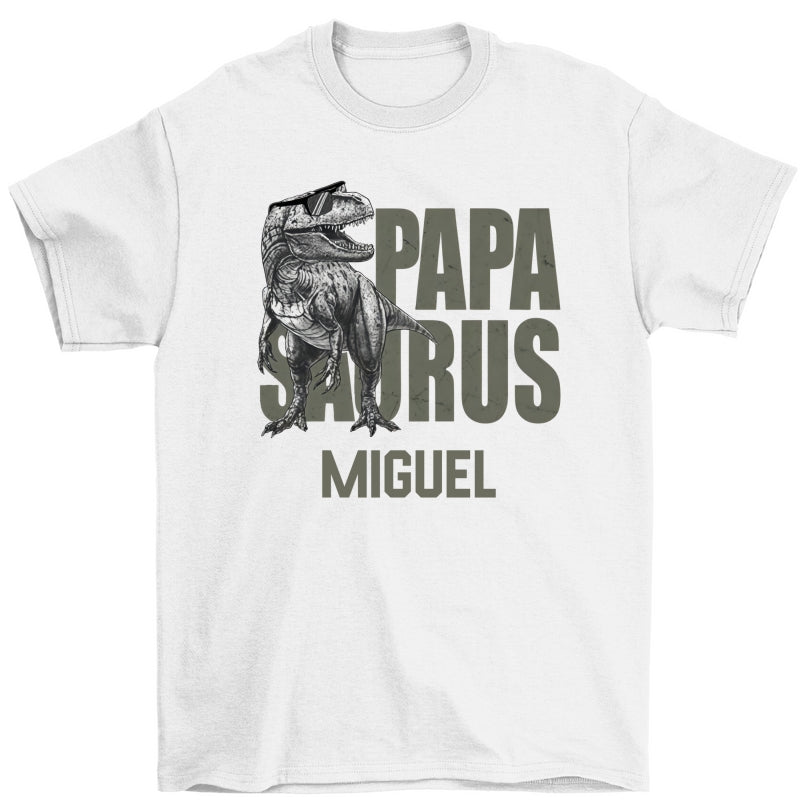 Papa Saurus Rocks Father's Day Personalized Papa T Shirt