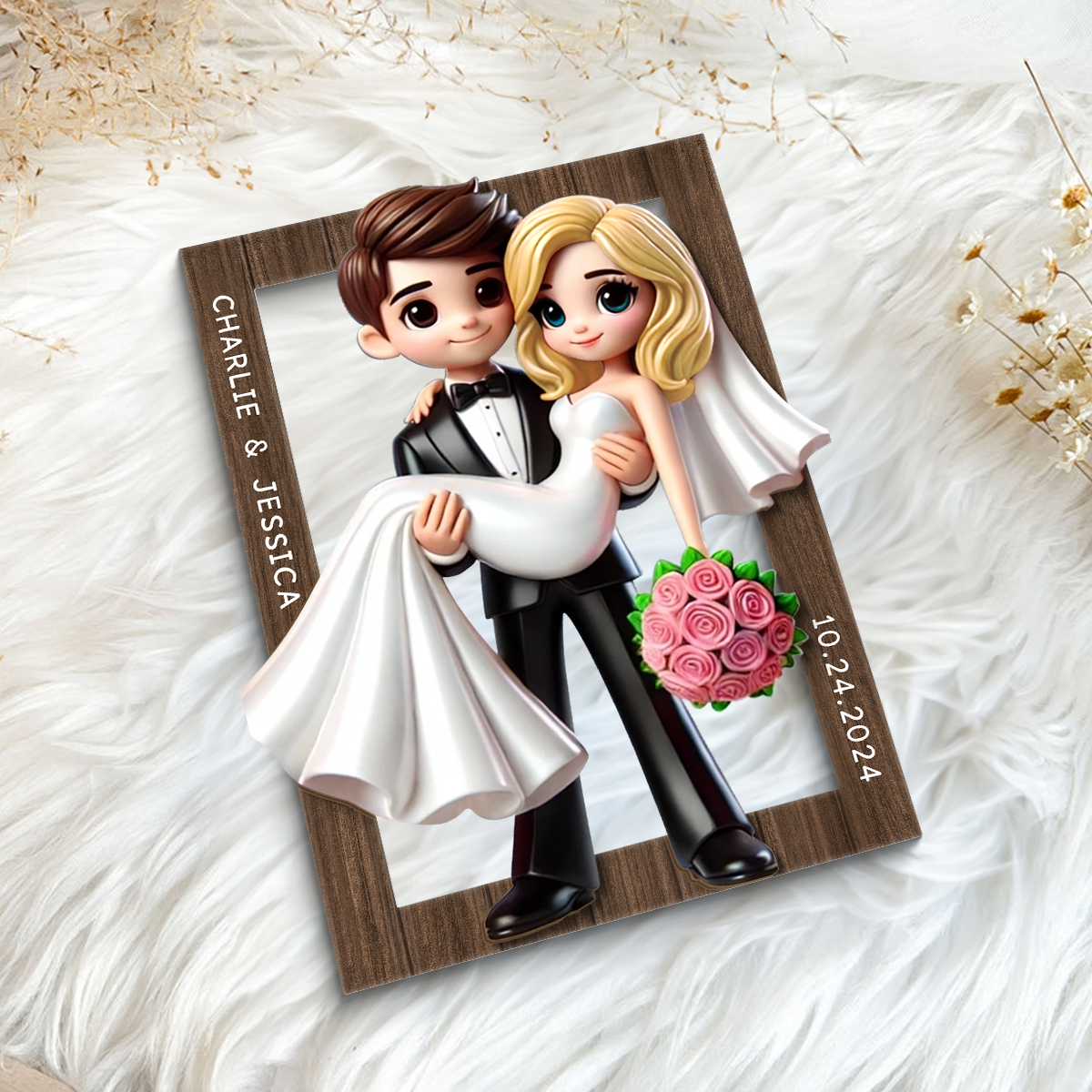 Personalized Mr Mrs Married Couple Personalized 2-Layered Wooden Plaque, Gift for him, Gift for her