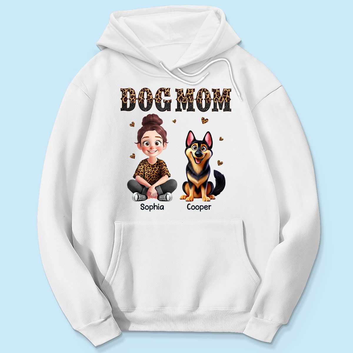 Leopard Dog Mom Animation Cartoon Personalized Shirt, Gift For Dog Lovers