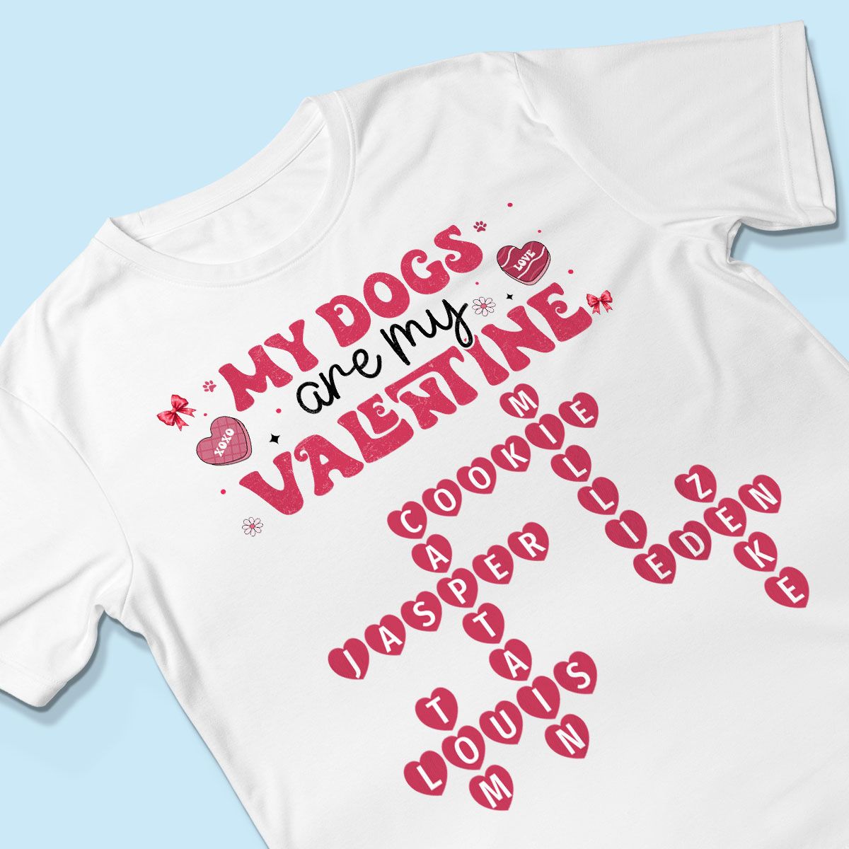 My Dogs Cats Are My Valentine Crossword Puzzle Art Valentine's Day Gift For Pet Lover Personalized Shirt
