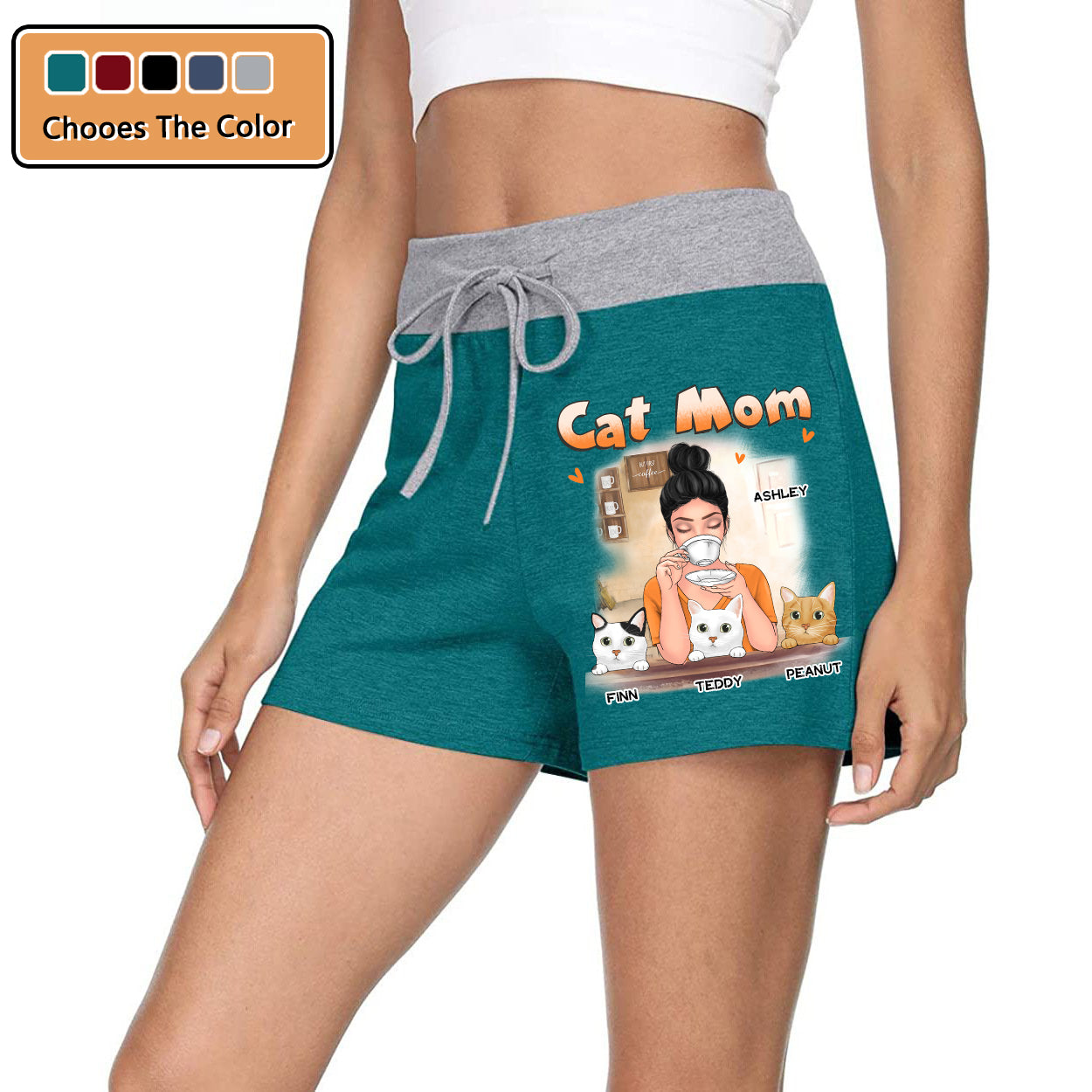 Cat Mama Personalized Shorts