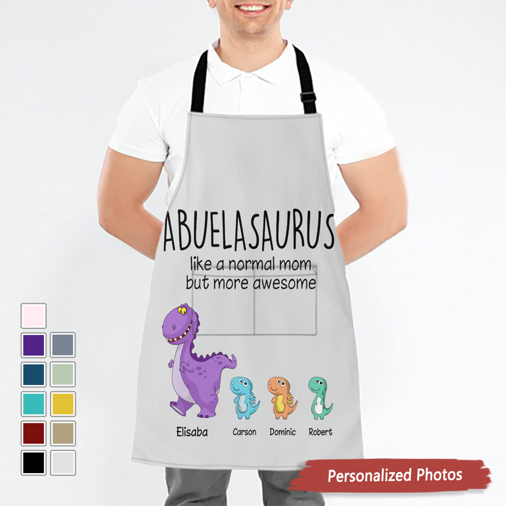 Grandmasaurus And Kids Personalized Apron