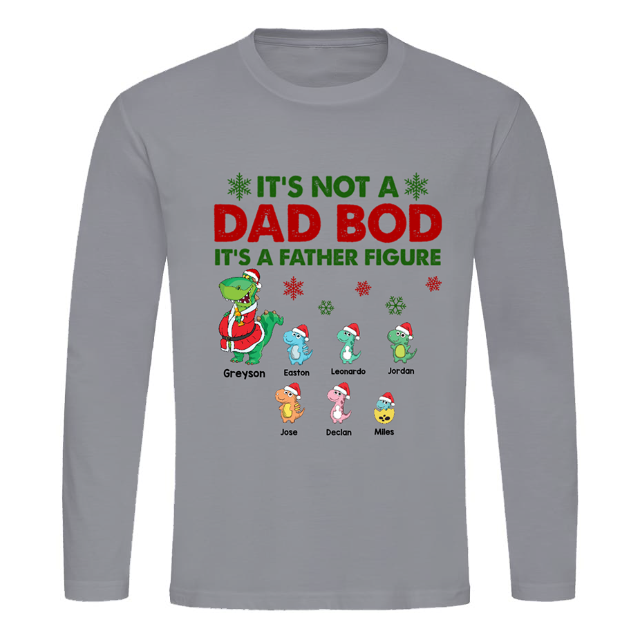 Christmas Dad Bod Dinosaurs Personalized Long Sleeve Shirt