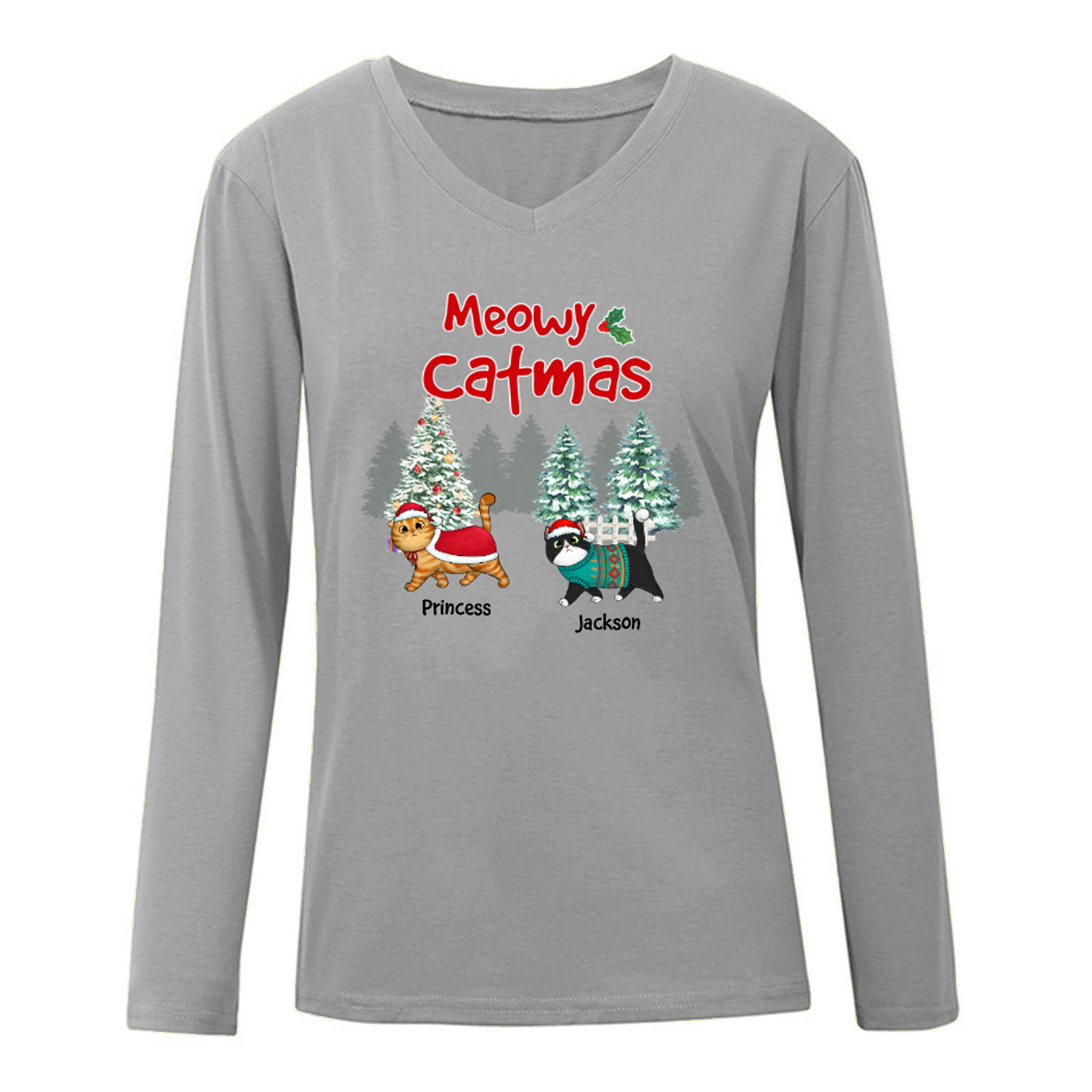 Most Wonderful Time Of The Year Walking Cats Personalized Long Sleeve Shirt