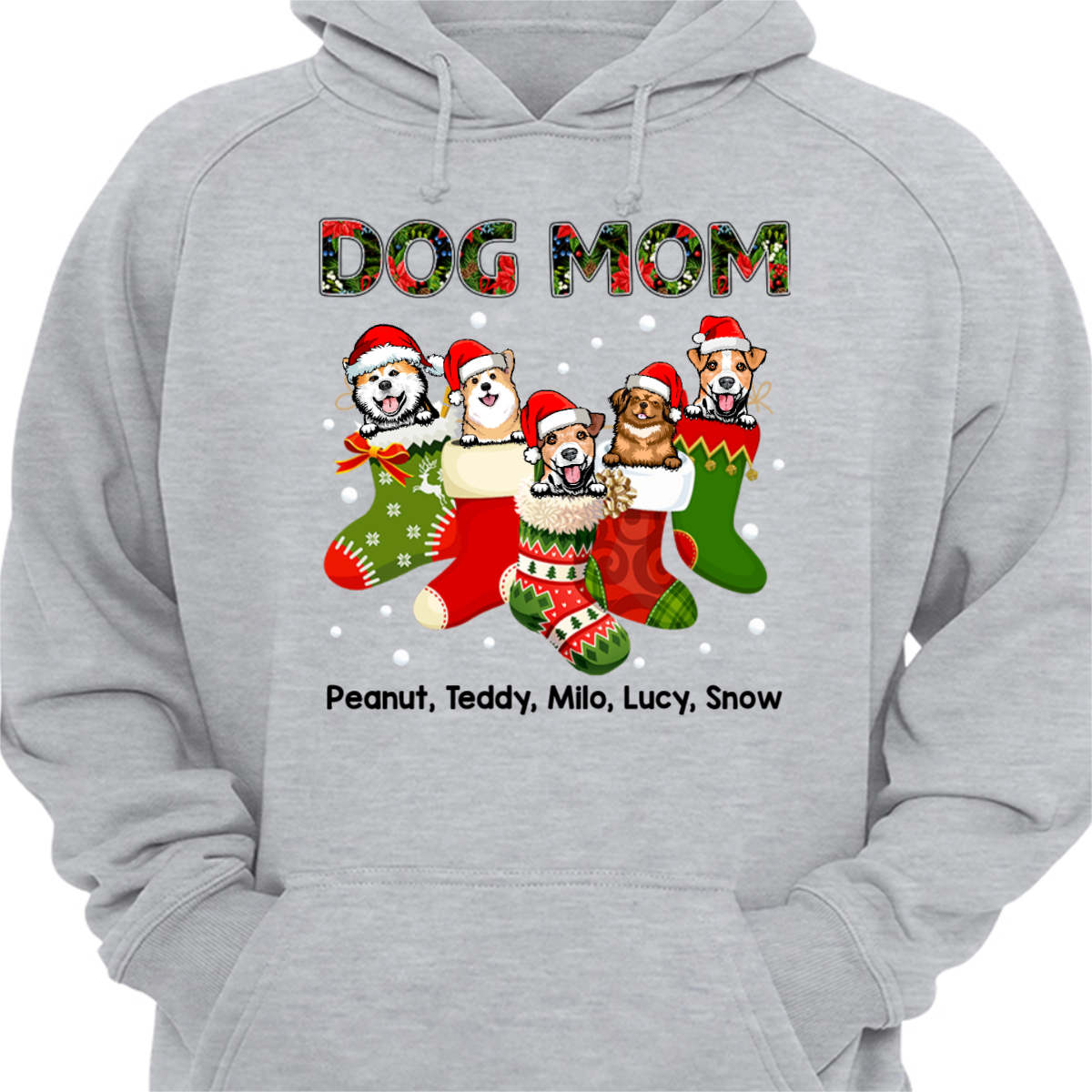 Dog Mom Dog Dad Christmas Personalized Hoodie Sweatshirt