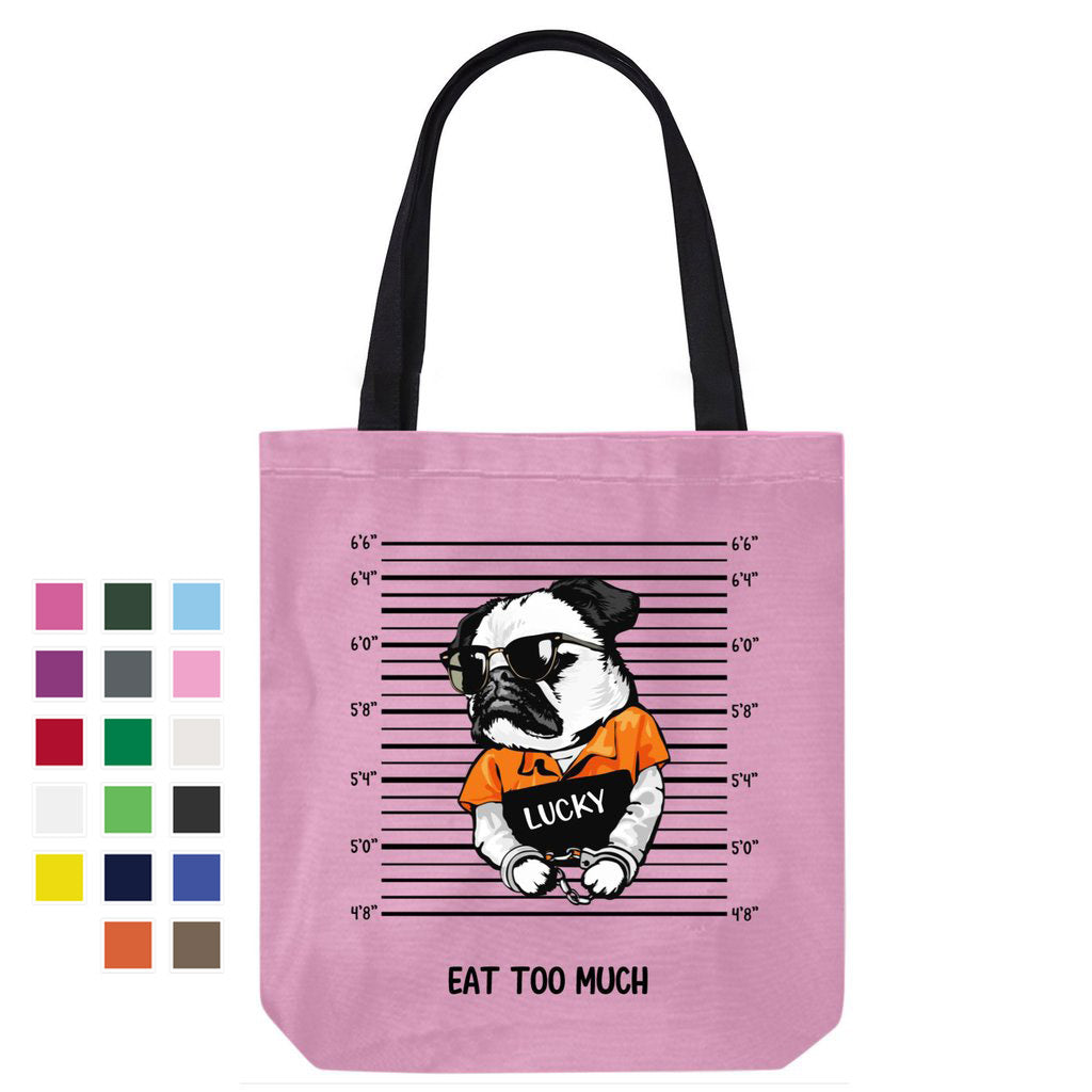 Guilty Pug Dog Personalized Canvas Bag