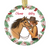 Girl And Horse Holly Branch Christmas Personalized Circle Ornament
