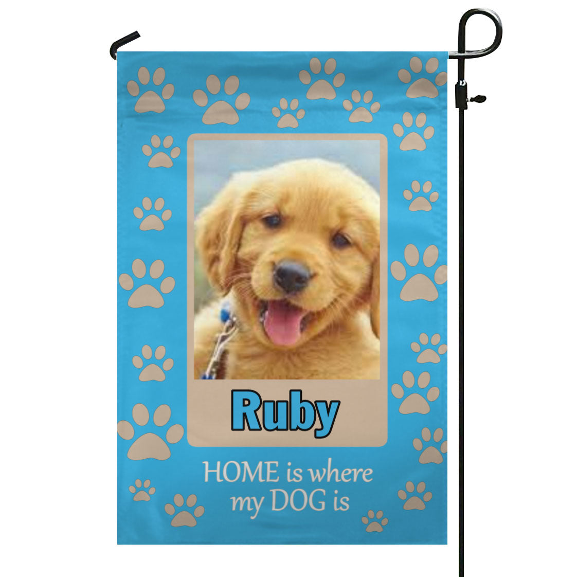 Home is Where My Dog is – Personalized Photo & Name – Garden Flag & House Flag