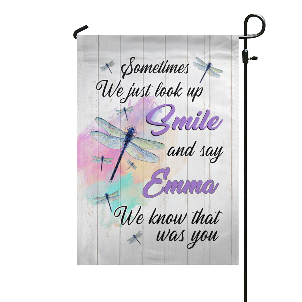 Dragonfly Sometimes I look Up Memorial Personalized Garden Flag