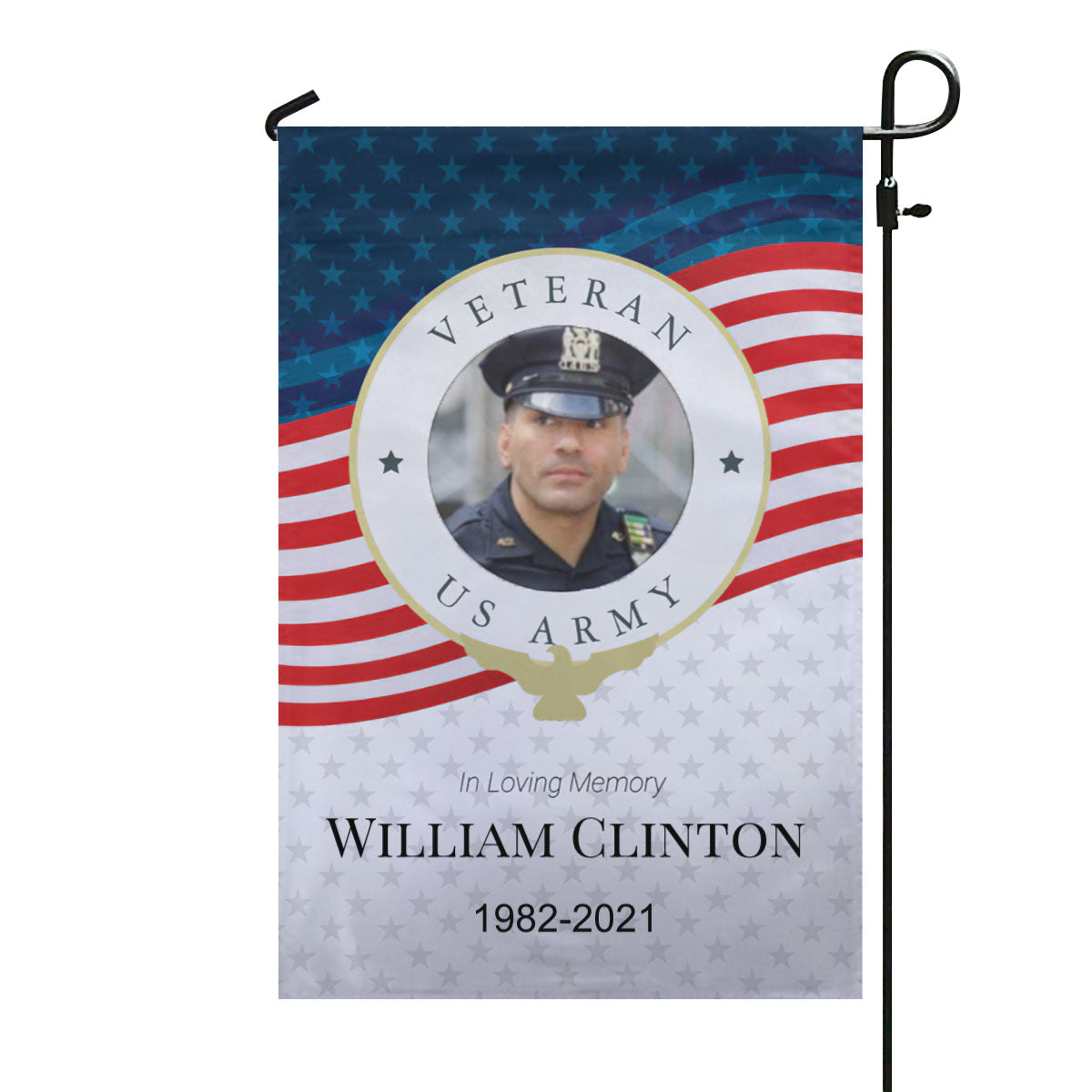 Personalized Veteran Memorial Garden Flag