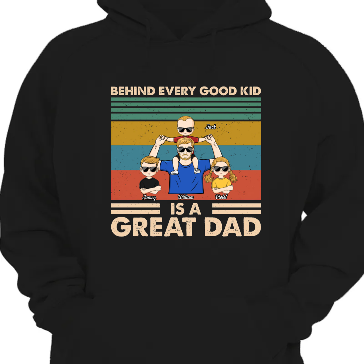 Behind Every Good Kid - Gift For Father - Personalized Custom Hoodie Sweatshirt