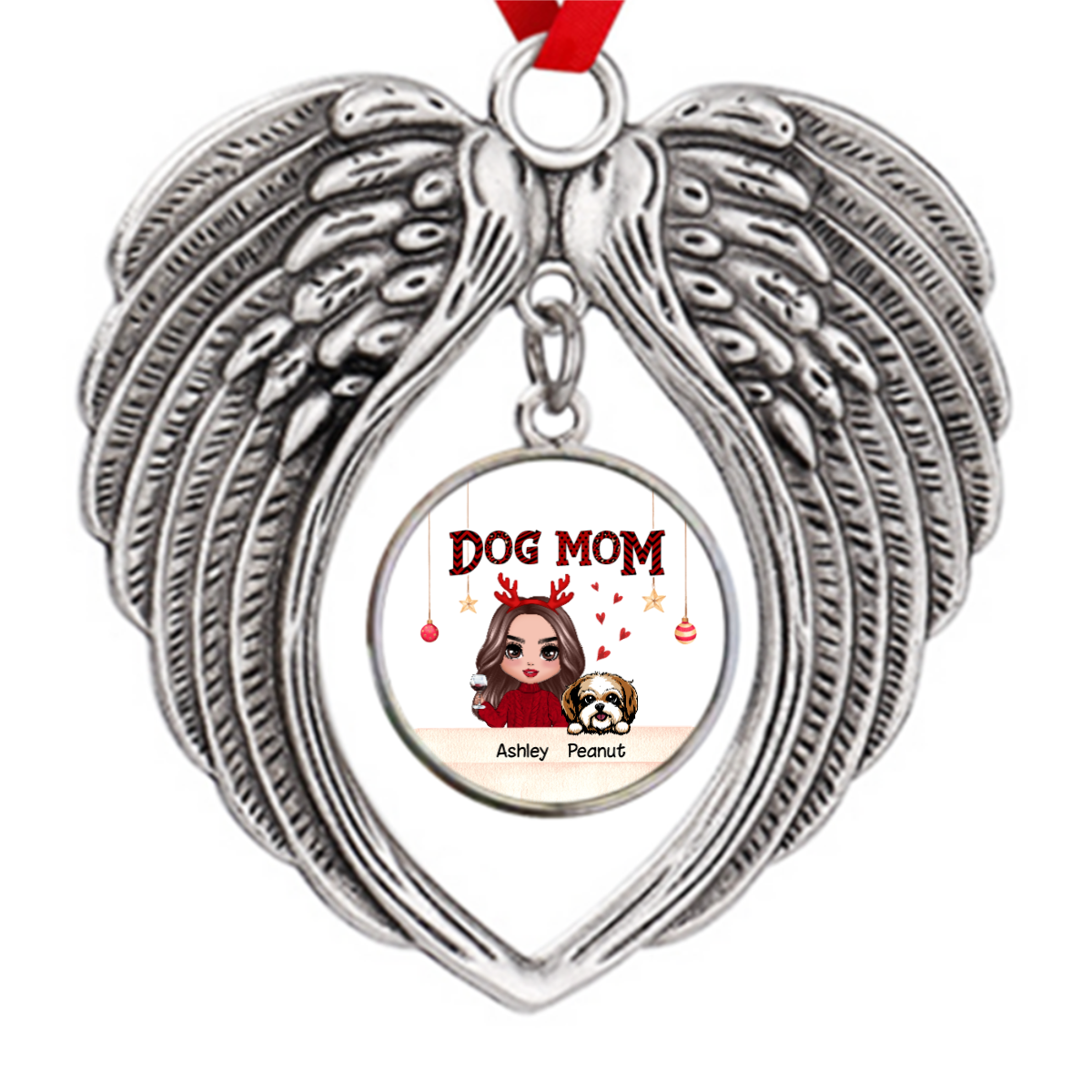 Doll Girl Dog Mom Personalized Zinc Alloy Ornaments