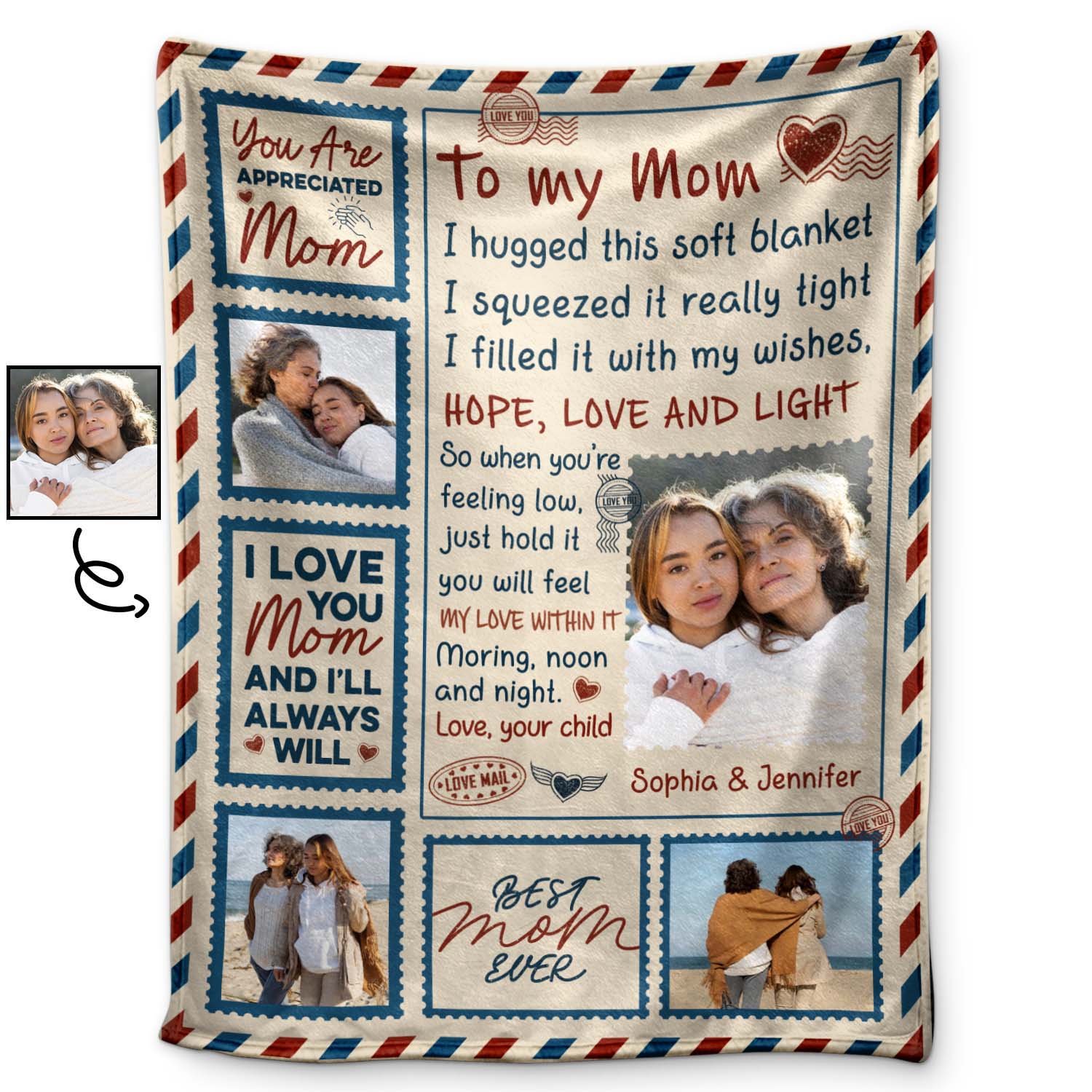 Custom Photo I Love You Mom And I'll Always Will - Loving, Birthday Gift For Mother, Mom - Personalized Custom Fleece Blanket