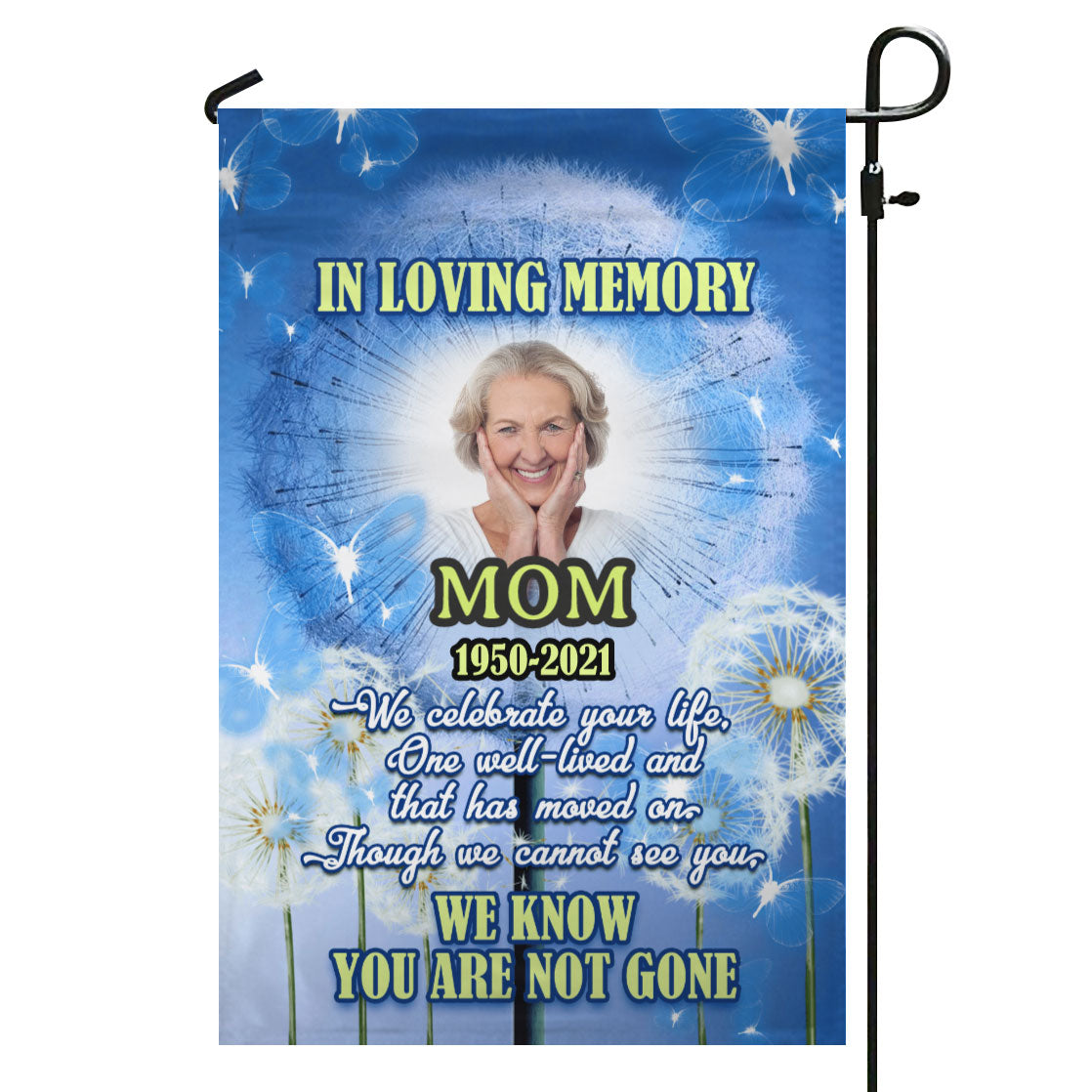 We Know You Are Not Gone Personalized Photo Memorial Garden & House Flag