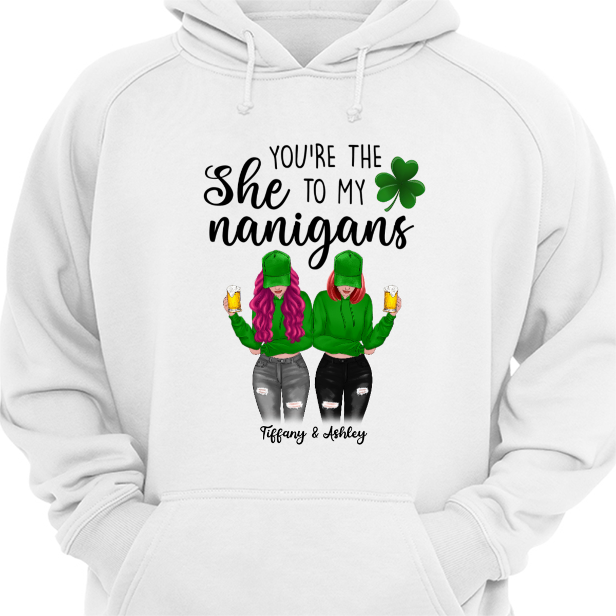 St Patrick Besties Modern Girls Personalized Hoodie Sweatshirt