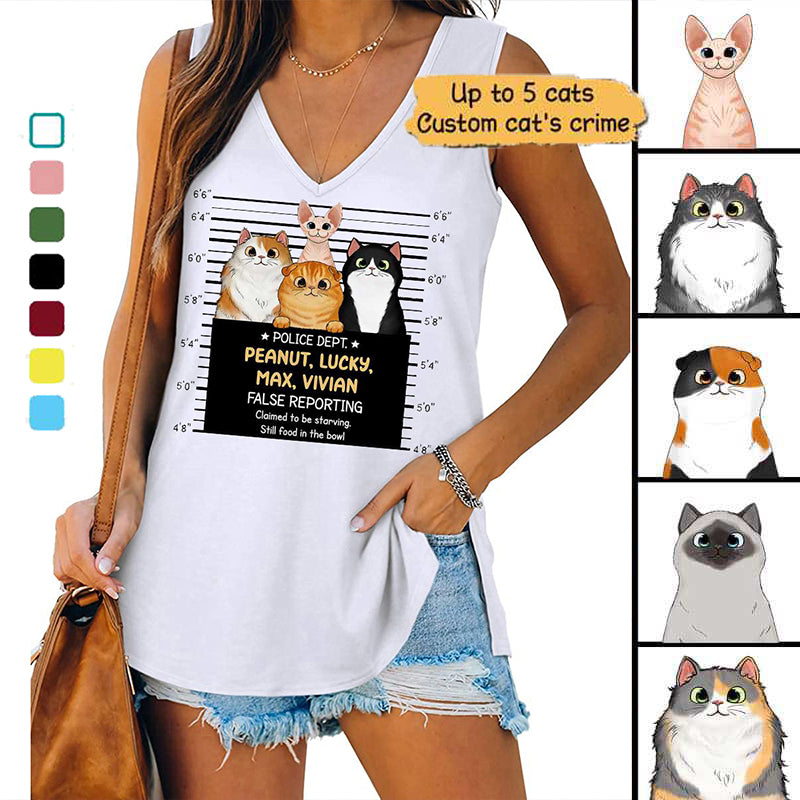 Fluffy Cat Crimes Personalized Tank Top