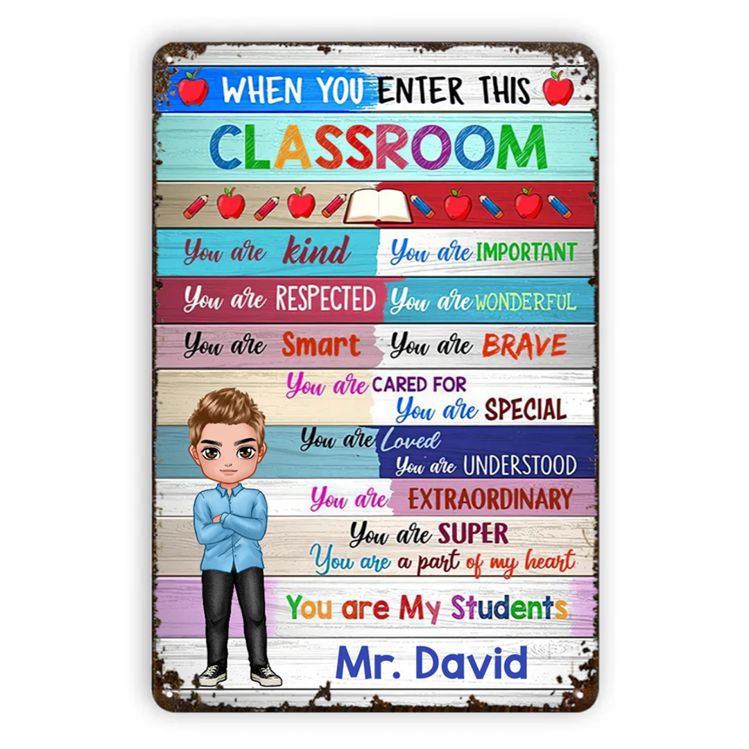 Doll Teacher Classroom Personalized Metal Signs