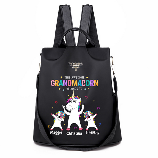 Awesome Grandmacorn Belongs To Kids Personalized Backpack