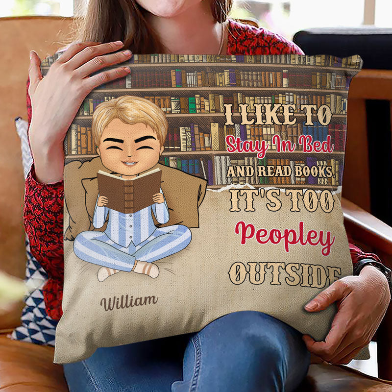 Reading Chibi Boy Just A Boy - Personalized Custom Polyester Linen Pillow
