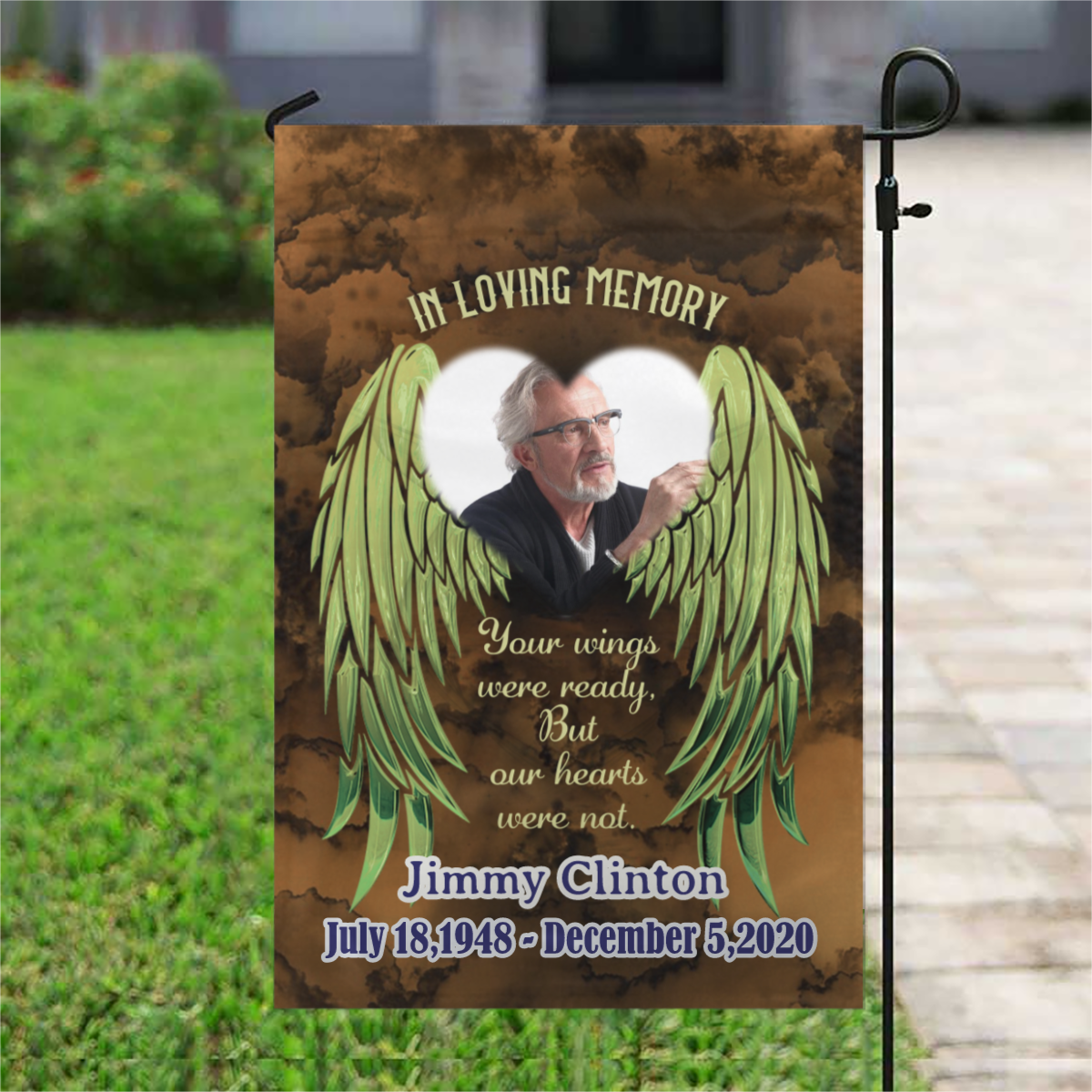 In Loving Memory Personalized Photo Memorial Garden & House Flag