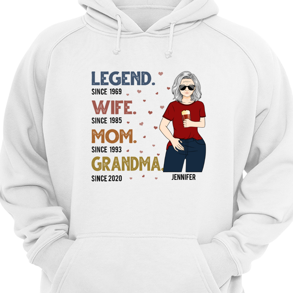 Legend Wife Mom Grandma - Gift For Family - Personalized Custom Hoodie Sweatshirt