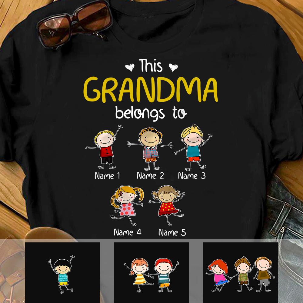 This Grandma Grandpa Belongs To Personalized Custom T-Shirt