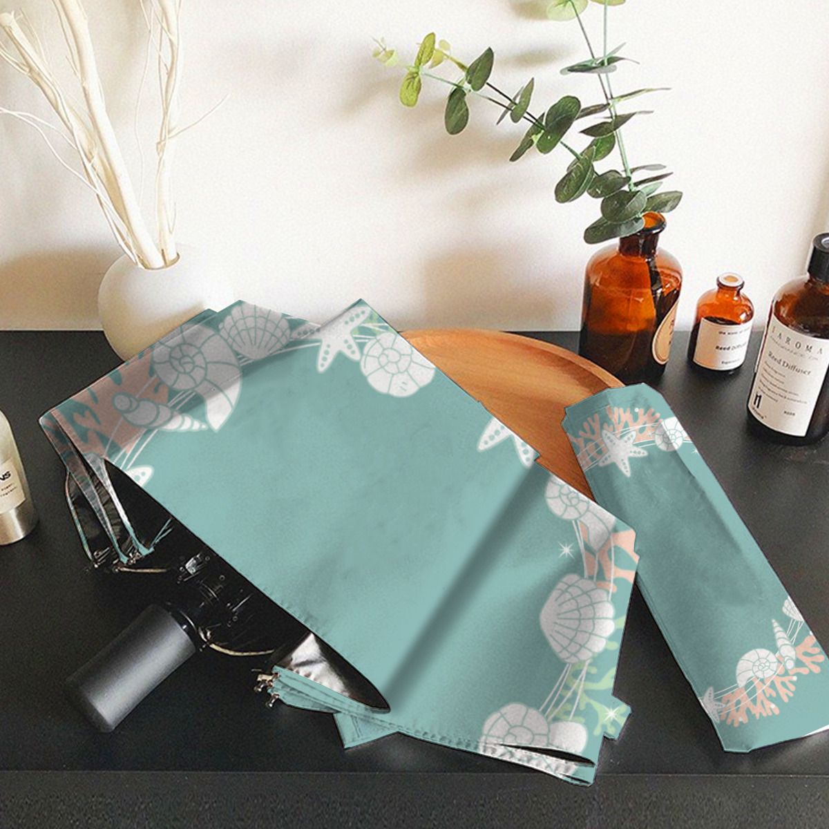 Coastal Christmas Shell Wreath Umbrella No.339OSZ