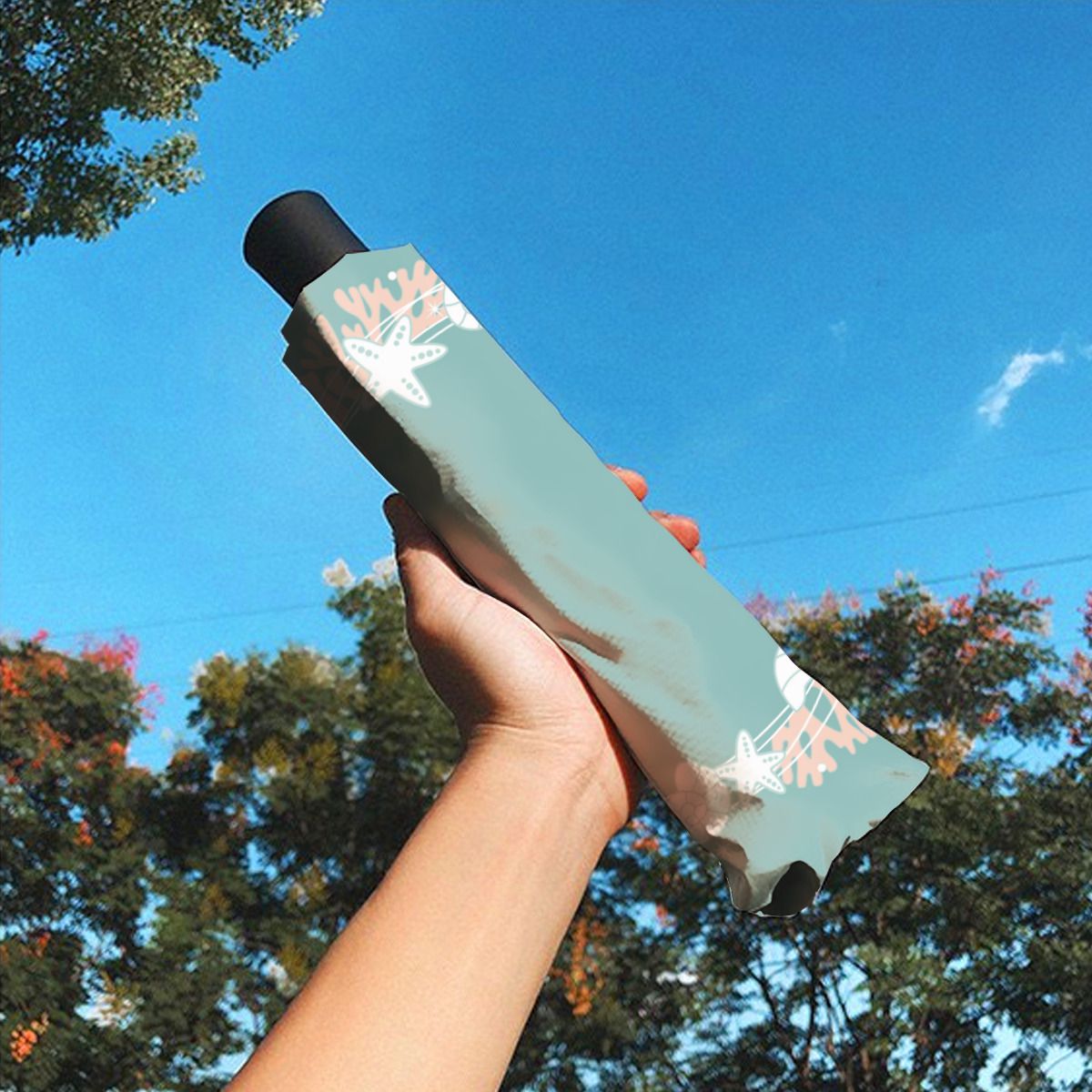 Coastal Christmas Shell Wreath Umbrella No.339OSZ