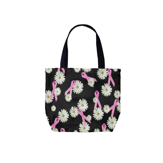 Breast cancer awareness pink ribbon and daisy Canvas Bag No.XMBNHT