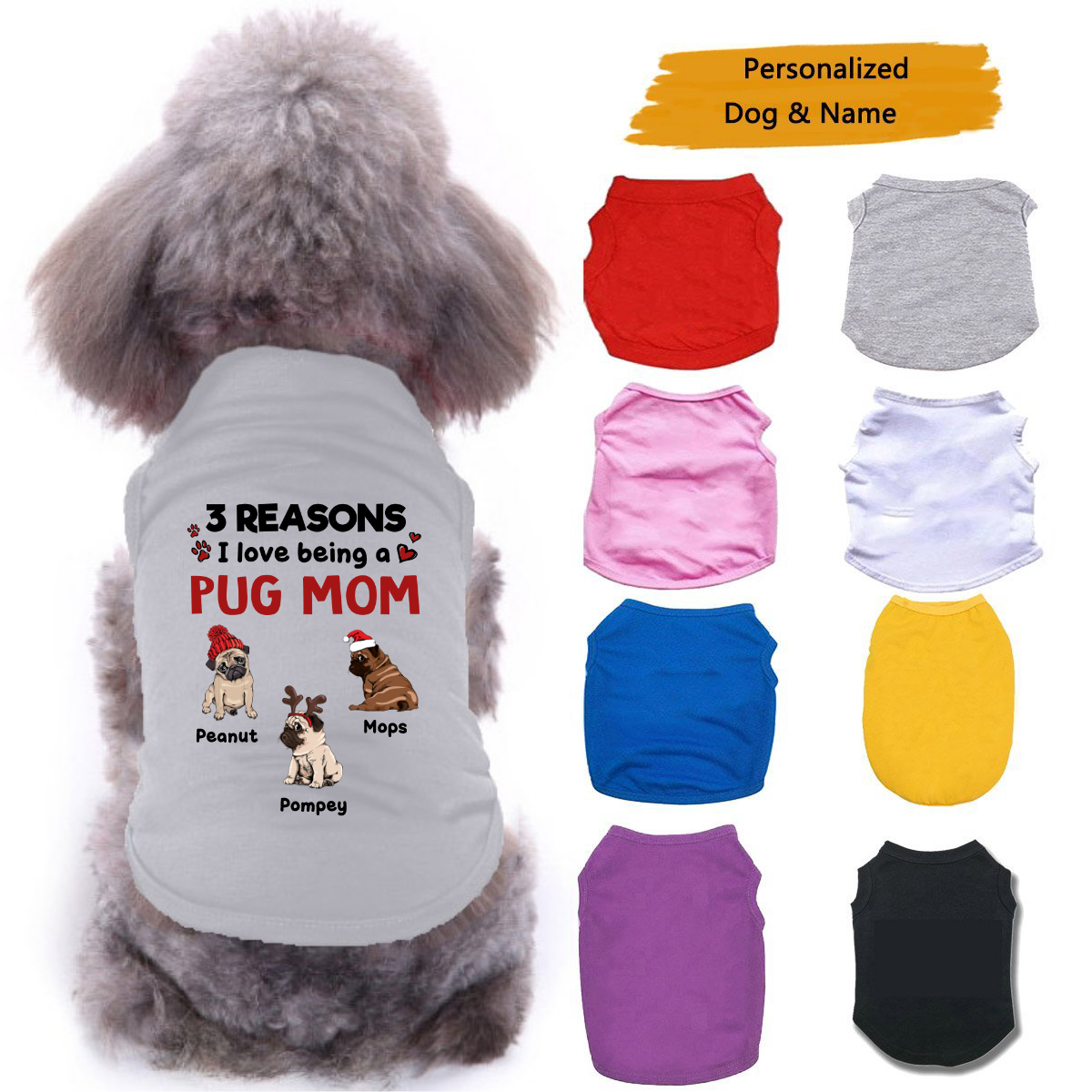 Reason Love Being Pug Mom Christmas Personalized Dog Clothes