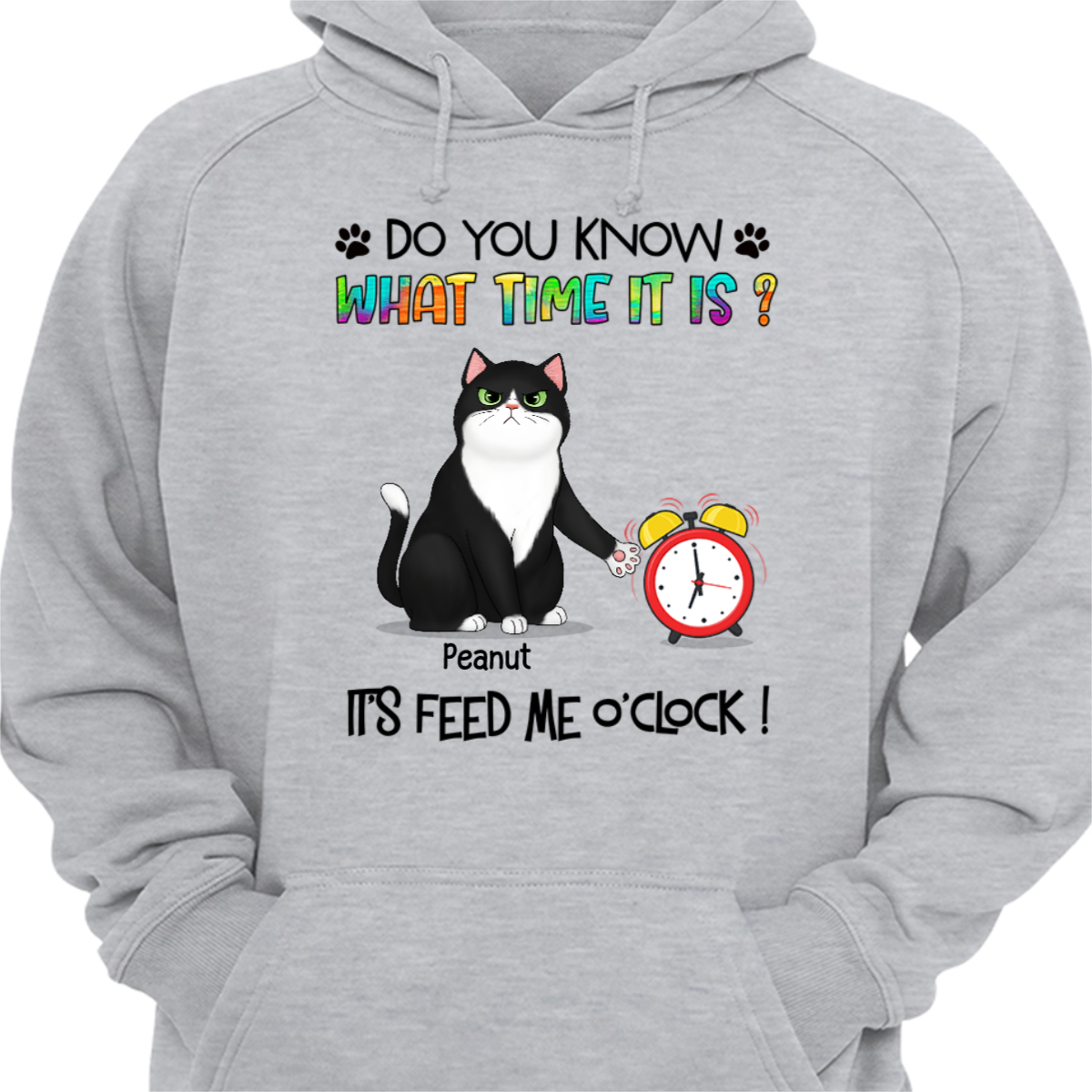 Fluffy Cats Feed Us O‘Clock Personalized Hoodie Sweatshirt