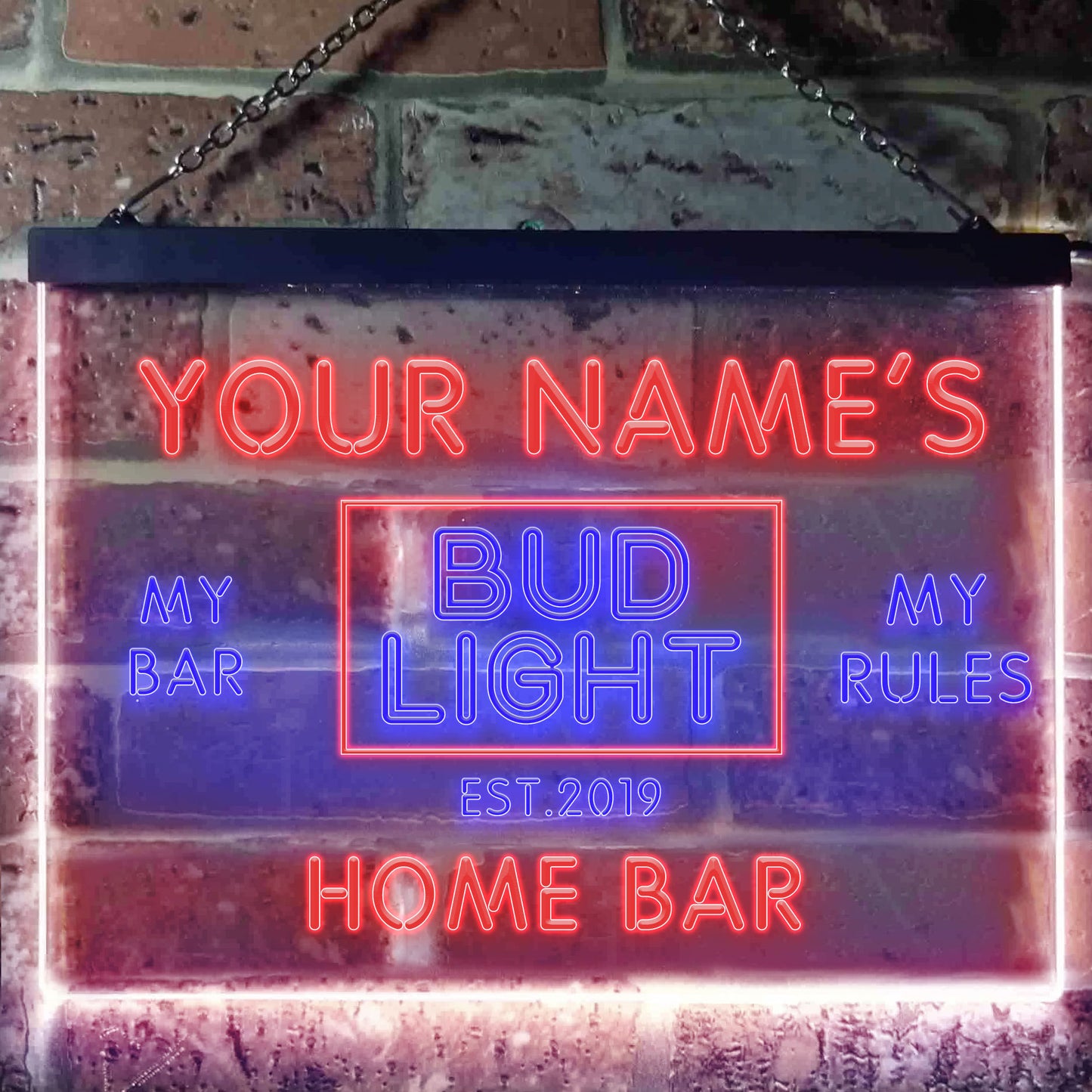 Personalized Bud Light Home Bar Neon LED Sign