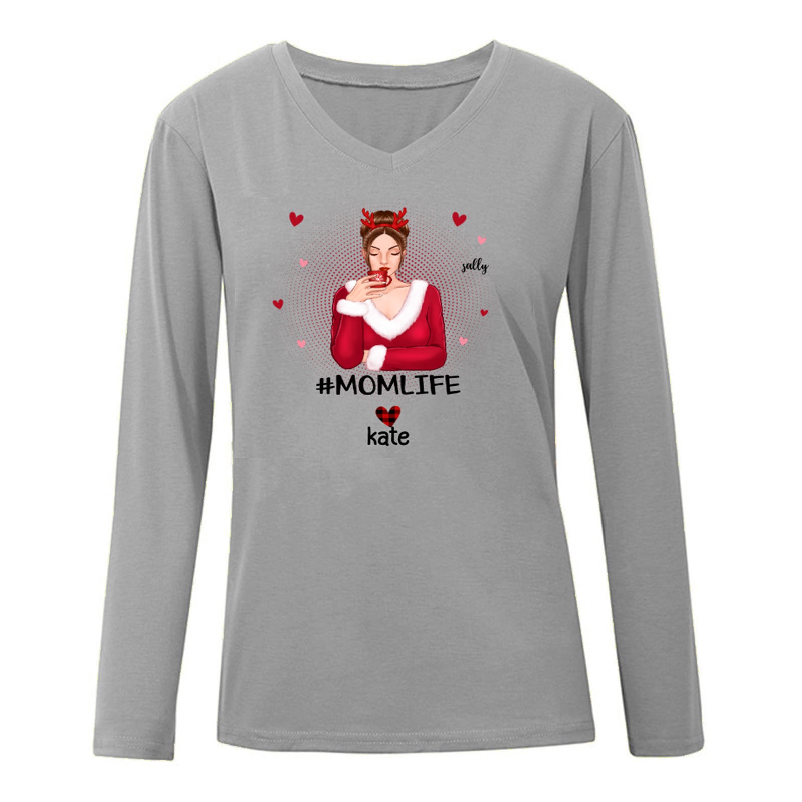 Mom Grandma Life Christmas Beautiful Woman Long Sleeve Shirt