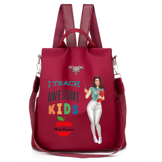 I Teach Awesome Kids Miss School Teacher Backpack