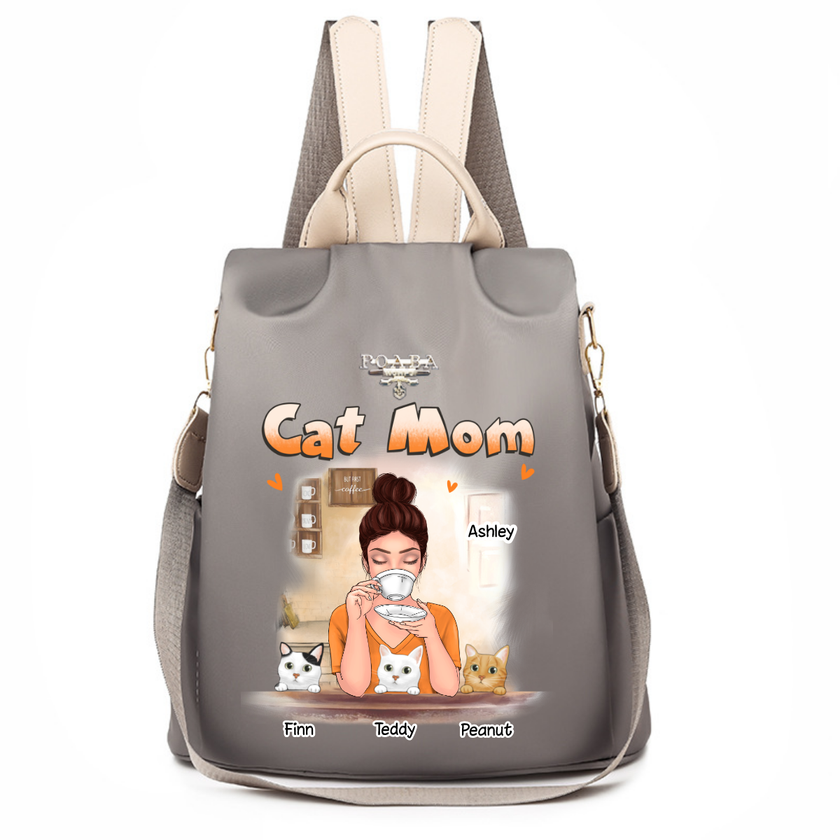 Cat Mama Personalized Backpack