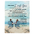 Back View Couple Beach Landscape Valentine‘s Day Anniversary Gift For Him For Her Personalized Fleece Blanket