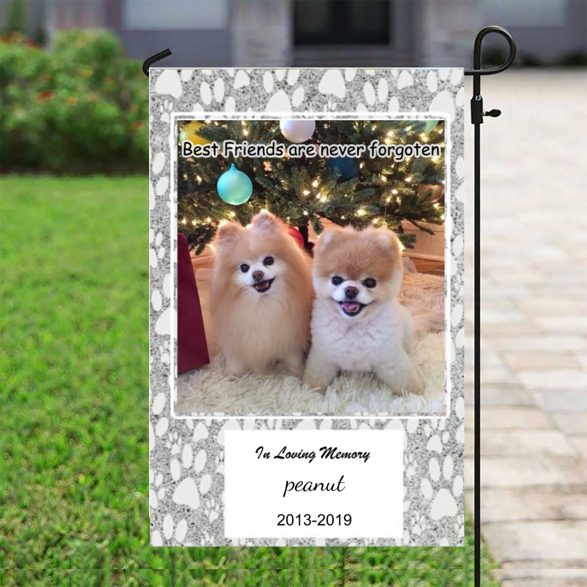 Personalized Photo/Name/date Pet Memorial Garden Flag