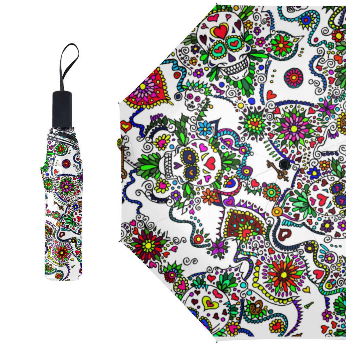 Sugar Skull Day Of The Dead Umbrella No.5KL7UQ